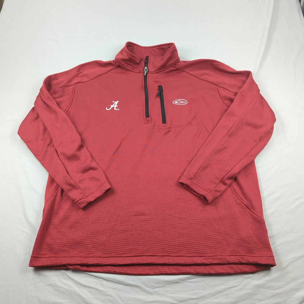 Alabama Crimson Tide Jacket Mens Extra Red Drake 1/4 Zip Lightweight Pullover